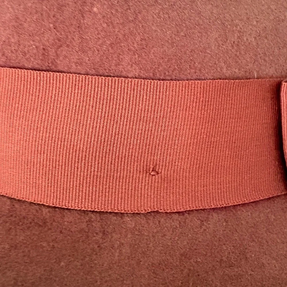 Brixton Wide Brim Wool Felt Fedora Hat Rust Burnt Orange Boho Size Small 56cm